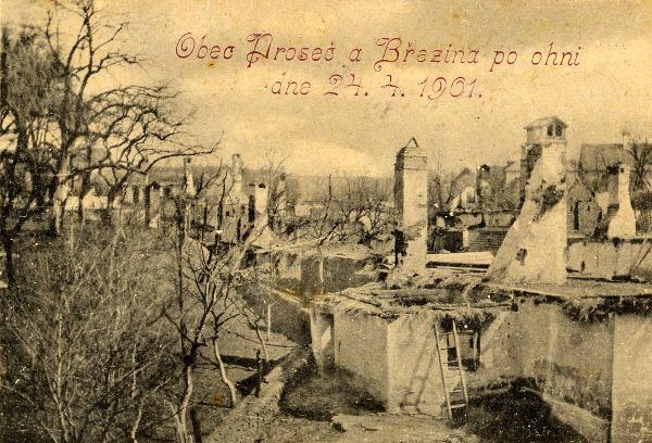 Březina po požáru v roce 1901